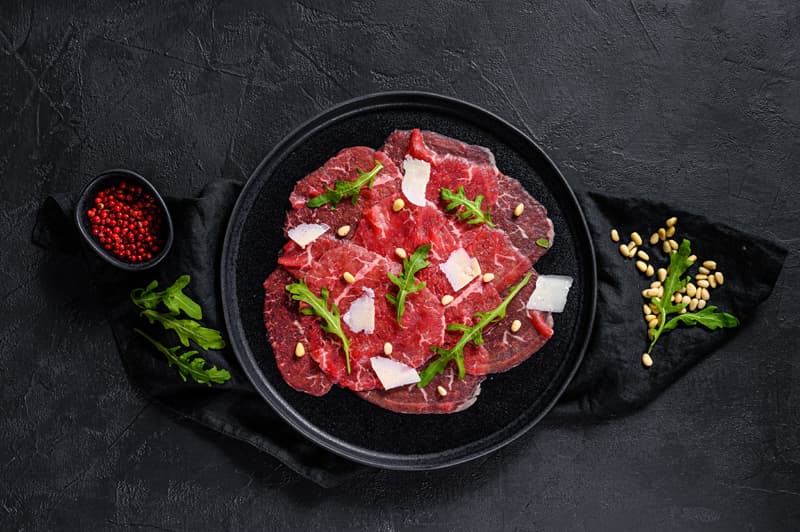 Carpaccio de vaca en Santiago de Compostela